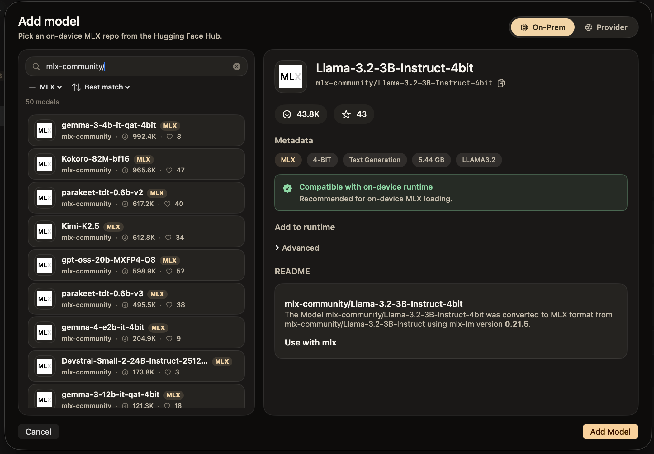 Add model from Hugging Face Hub
