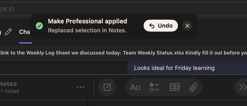 Make Professional applied toast with Undo