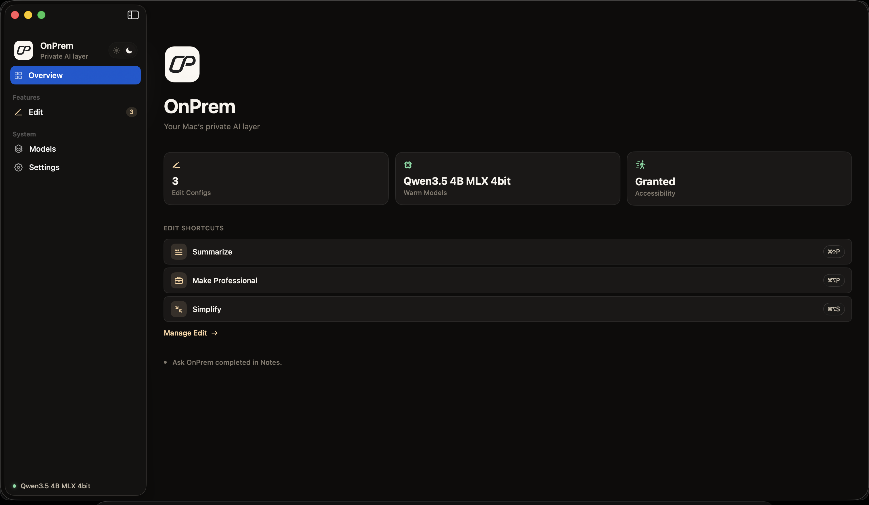 Model inventory inside OnPrem